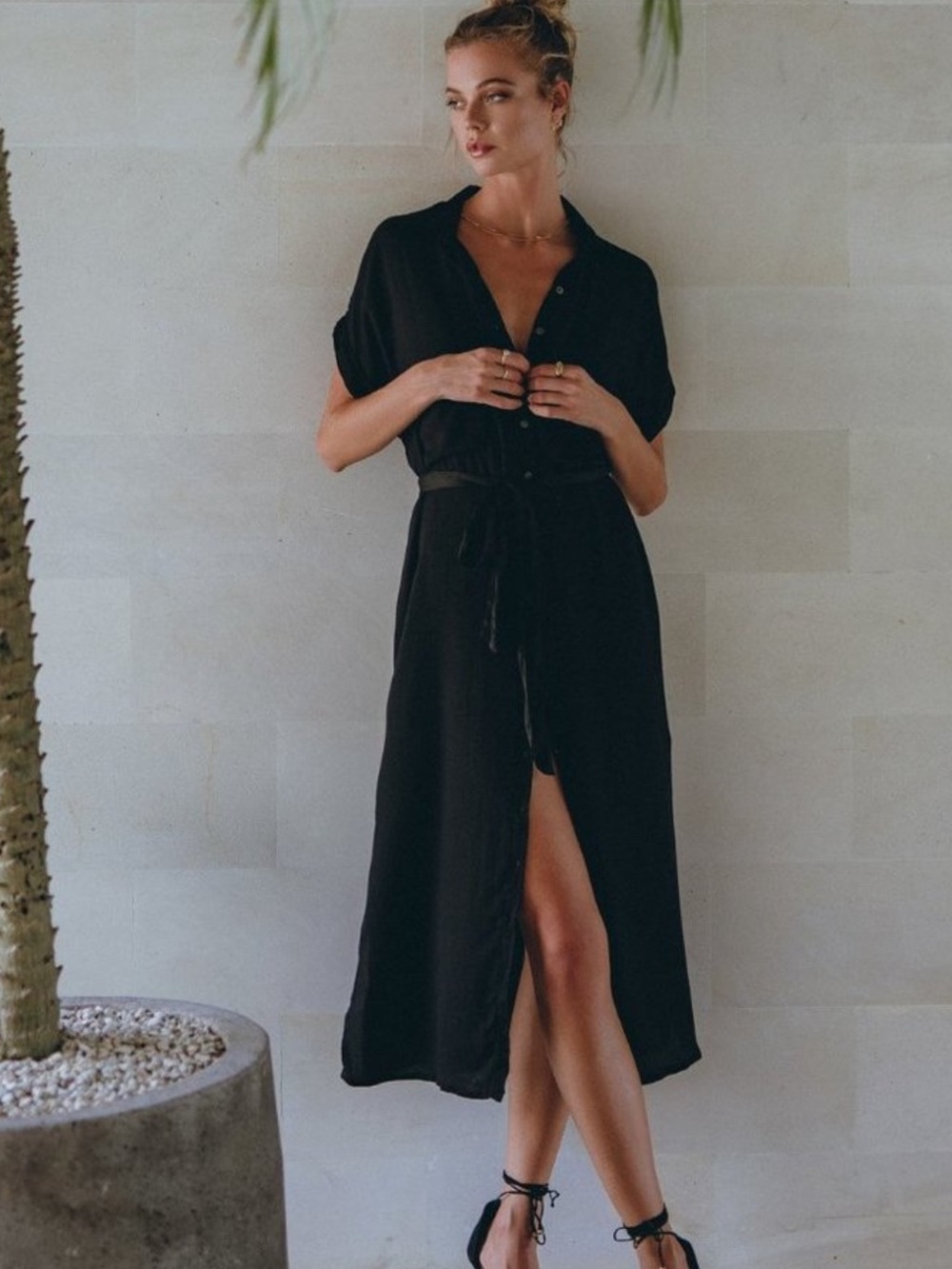 Pampelone Button-Front Midi Shirt Dress
